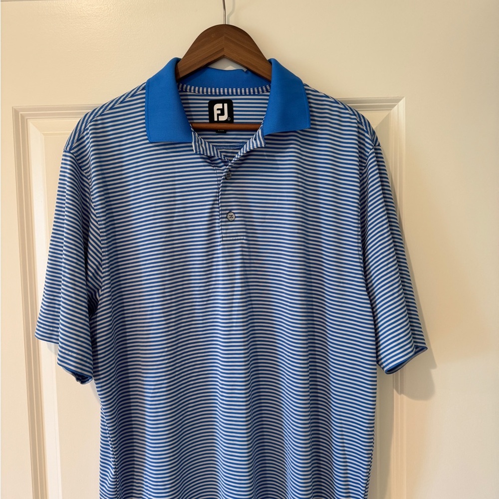 FootJoy Men’s Light & Royal Blue Striped Polo